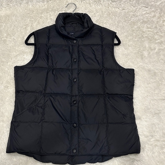 Black Puffer Vest by Lands End with Goose Down 800 fill power - Picture 1 of 7